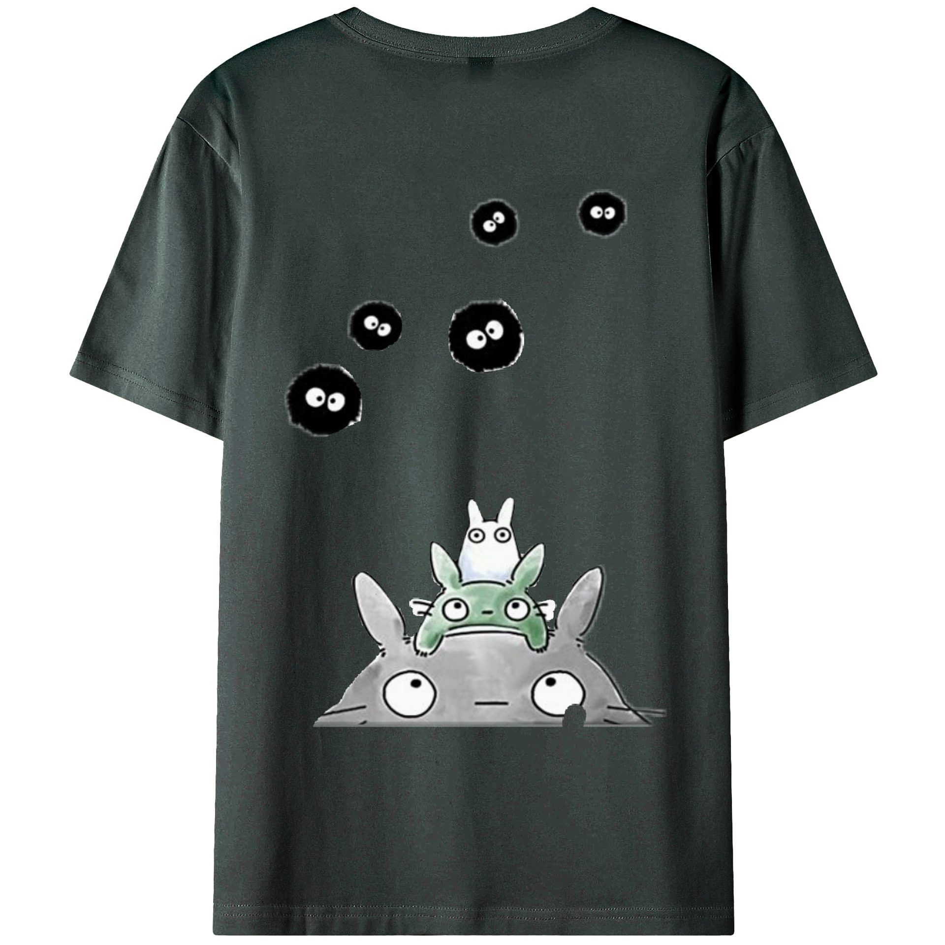 （画像用） となりのトトロ 草壁メイ 草壁サツキ My Neighbor Totoro Satsuki Kusakabe Mei Kusakabe 綿100％ メンズ半袖Tシャツ（バックプリント） 通気性